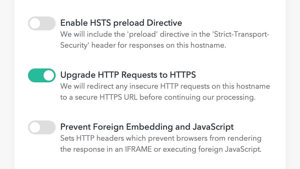 HTTPS upgrade