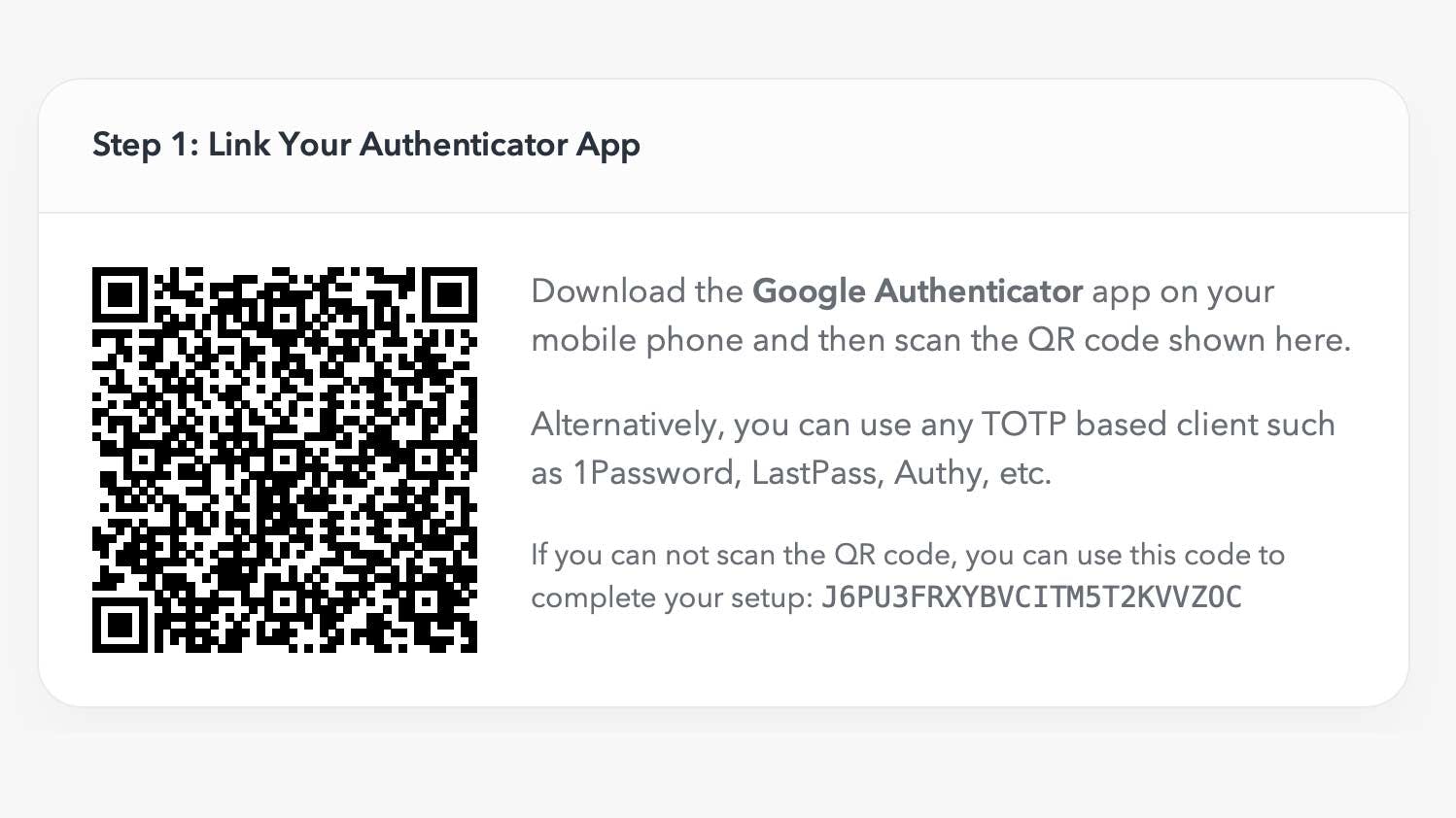 Set up two-factor auth